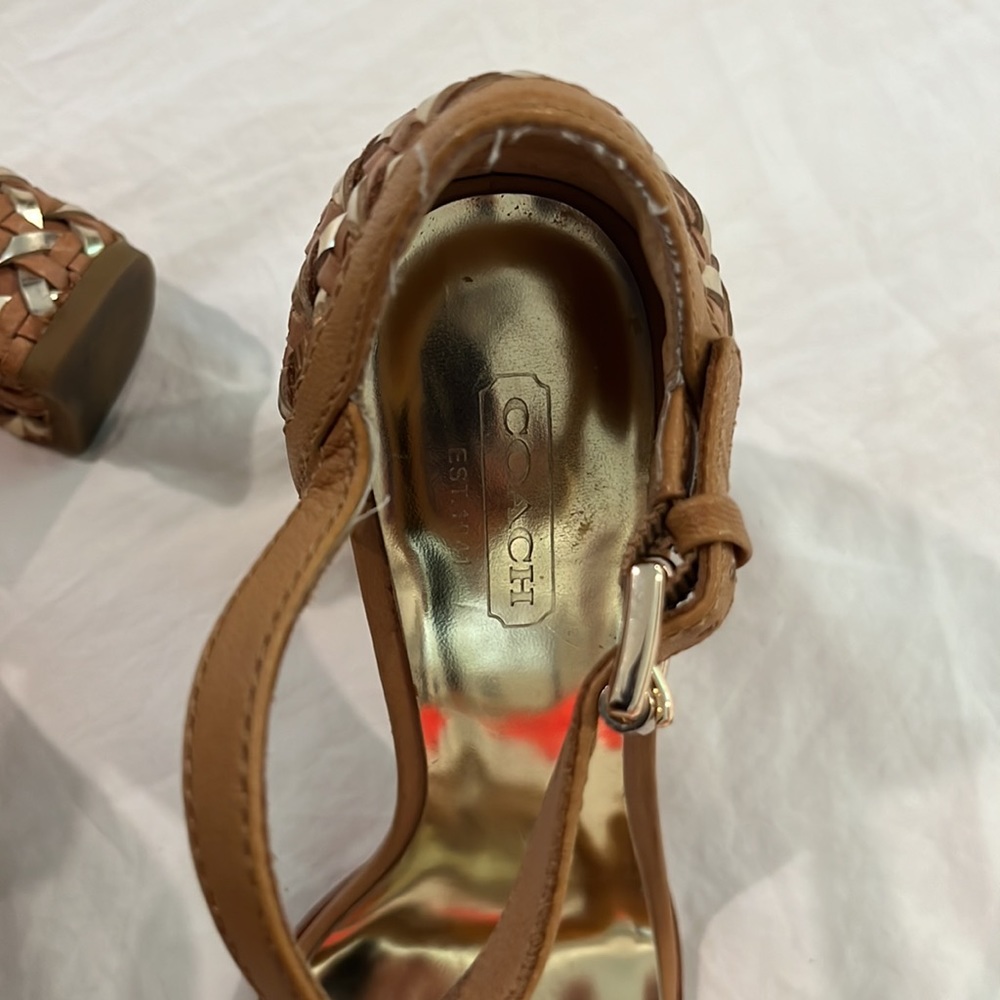 Coach Leather Sandal with Woven Heal - Picture 3 of 3